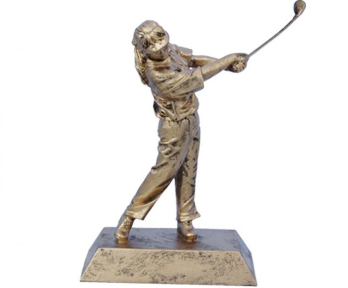 Ft187 Soška golfistka zlatá - Kliknutím zobrazíte detail obrázku.